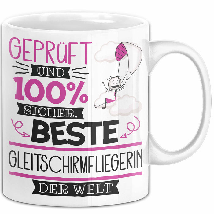 Gleitschirmfliegerin Geschenk Becher Tasse Gott Schuf Alle Menschen Gleich Nur Die Besten Durfeten Gleitschirmfliegerin Werden Geschenkidee Lustig Weiß Trendation