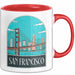 Francisco Kalifornien USA Tasse Geschenk Lustige Geschenkidee Spruch Rot Trendation