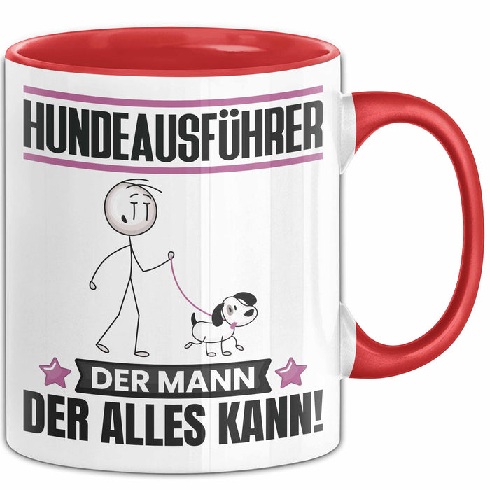 Hundeausführer Tasse Geschenk für Hundeausführer Der Mann Der Alles Kann Geschenkidee zum Geburtstag Rot Trendation