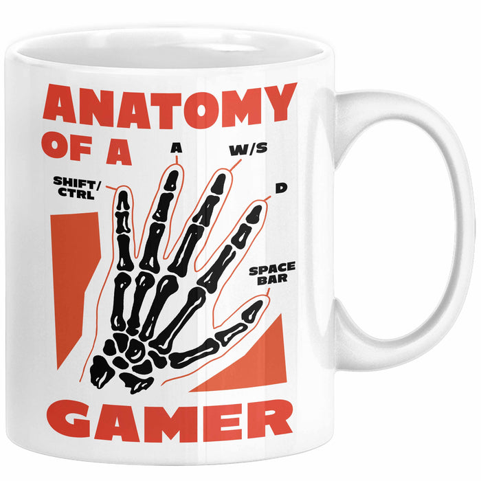 Gamer Geschenk Tasse Anatomy Of A Gamer Zocker Lustige Geschenkidee Weiß Trendation