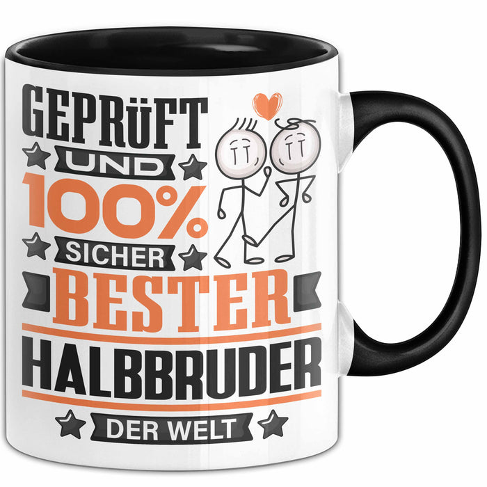 Halbbruder Geschenk Lustiger Spruch für Halbbruder Geschenkidee Bester Halbbruder Der Welt Schwarz Trendation