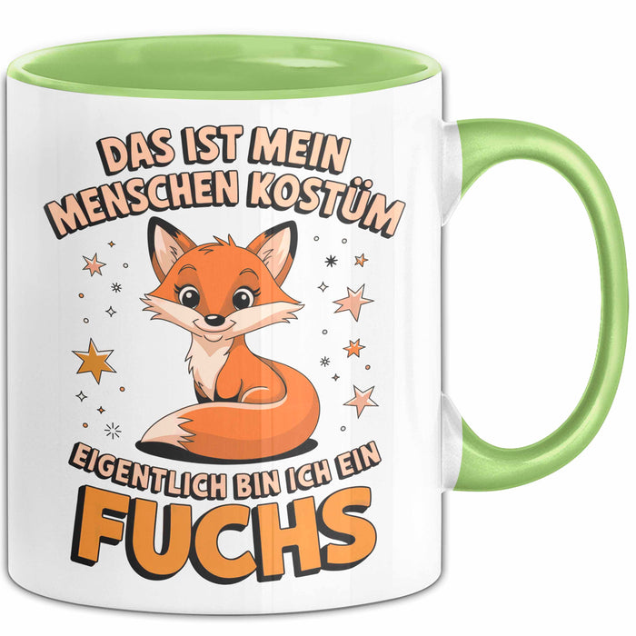 Fuchs Tierliebhaber Tasse Geschenk Lustige Geschenkidee Spruch Eigentlich Bin Ich Ein Fuchs Grün Trendation