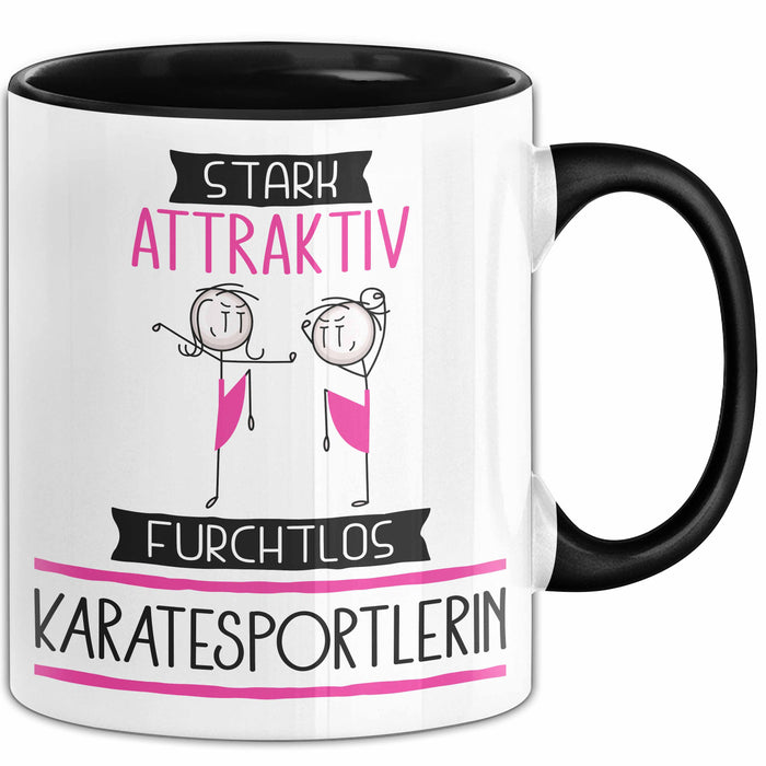 Karatesportlerin Tasse Geschenk Becher Stark Attraktiv Furchtlos Karatesportlerin Lustige Geschenkidee Trendation