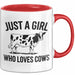 Kuh Tasse Geschenk Just A Girl Who Loves Cows Geschenkidee Tier Rot Trendation