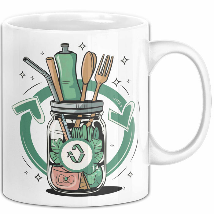 Zero Waste Befürworter Tasse Geschenk Lustige Geschenkidee Spruch Für Müllfrei Fans Weiß Trendation