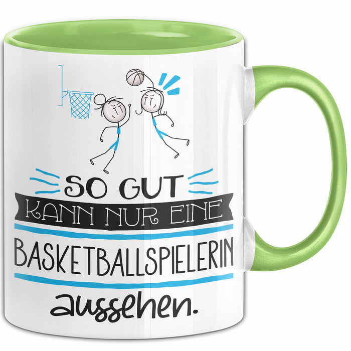 Basketballspielerin Geschenk Tasse So Gut Kann Nur Eine Basketballspielerin Aussehen Geschenkidee Geburtstag Weihnachten Lustig Grün Trendation