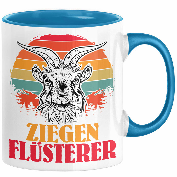 Ziegen Hirte Geschenk Tasse Ziegen Flüsterer Geschenkidee Ziegen-Liebhaber Kaffee-Becher Blau Trendation