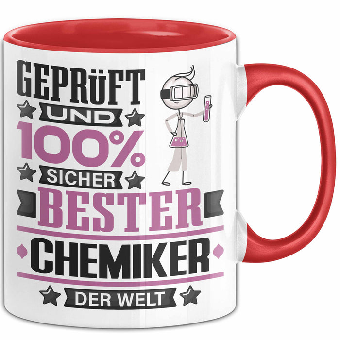 Chemiker Geschenk Lustiger Spruch für Chemiker Geschenkidee Bester Chemiker Der Welt Rot Trendation