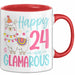 24er Geburtstag Tasse Geschenk Happy 24 And Glamarous Llama Alpaka Liebhaber Geschenkidee zum Geburtstag Rot Trendation