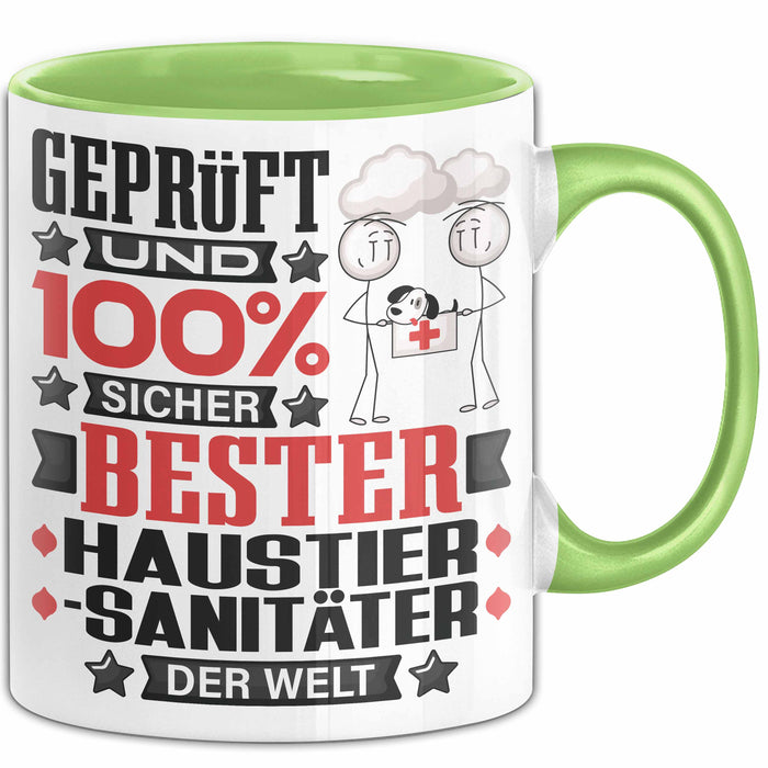 Haustiersanitäter Geschenk Lustiger Spruch für Haustiersanitäter Geschenkidee Bester Haustiersanitäter Der Welt Grün Trendation