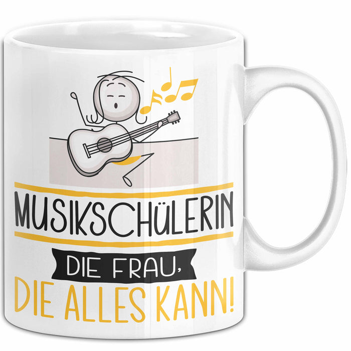 Musikschülerin Geschenk Tasse Becher Die Frau Die Allen Kann Geschenkidee für eine Musikschülerin Lustig Weiß Trendation