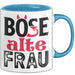 Böse Alte Frau Tasse Geschenk Lustiger Spruch Witzige Idee Blau Trendation