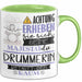Drummerin Tasse Geschenk Lustiger Spruch Bitte Erheben Sie Sich Seine Majestät Die Drummerin Betritt Den Raum Grün Trendation