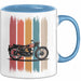 Retro Motorrad Tasse Geschenk Lustige Geschenkidee Spruch Blau Trendation