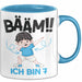 Tasse BÄÄM Ich bin 7 Kindergeburtstagsgeschenk mit DabTanz Blau Trendation