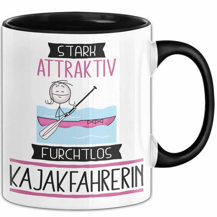 Kajakfahrerin Tasse Geschenk Becher Stark Attraktiv Furchtlos Kajakfahrerin Lustige Geschenkidee Trendation