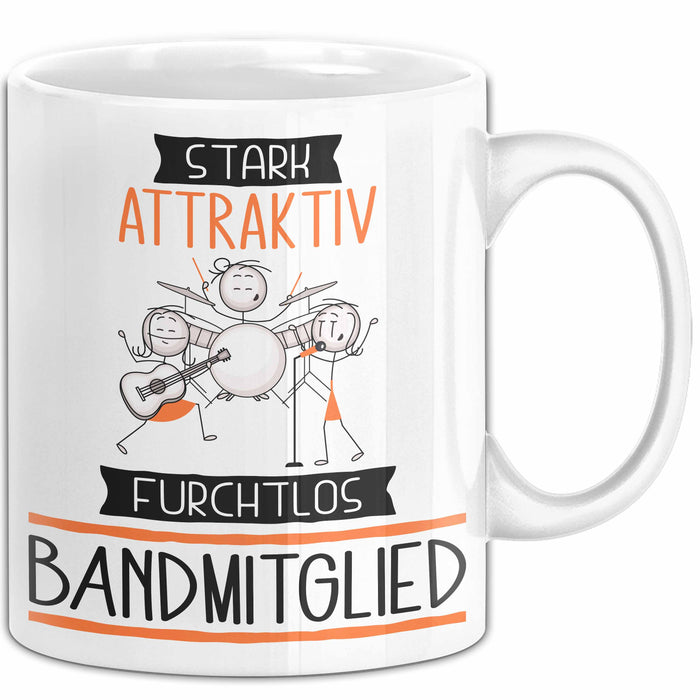 Bandmitglied Tasse Geschenk Becher Stark Attraktiv Furchtlos Bandmitglied Lustige Geschenkidee Weiß Trendation