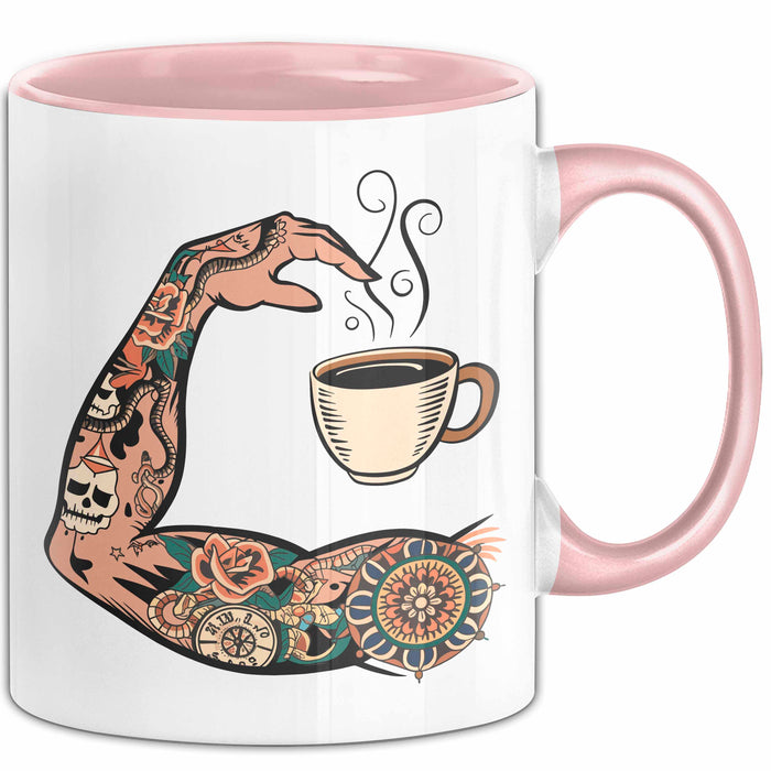 Tattoo Sammler Tasse Geschenkidee für Tinten Fanatiker Rosa Trendation