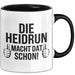 Heidrun Tasse Geschenk Die Heidrun Macht Dat Schon Geschenkidee Becher mit Name Schwarz Trendation