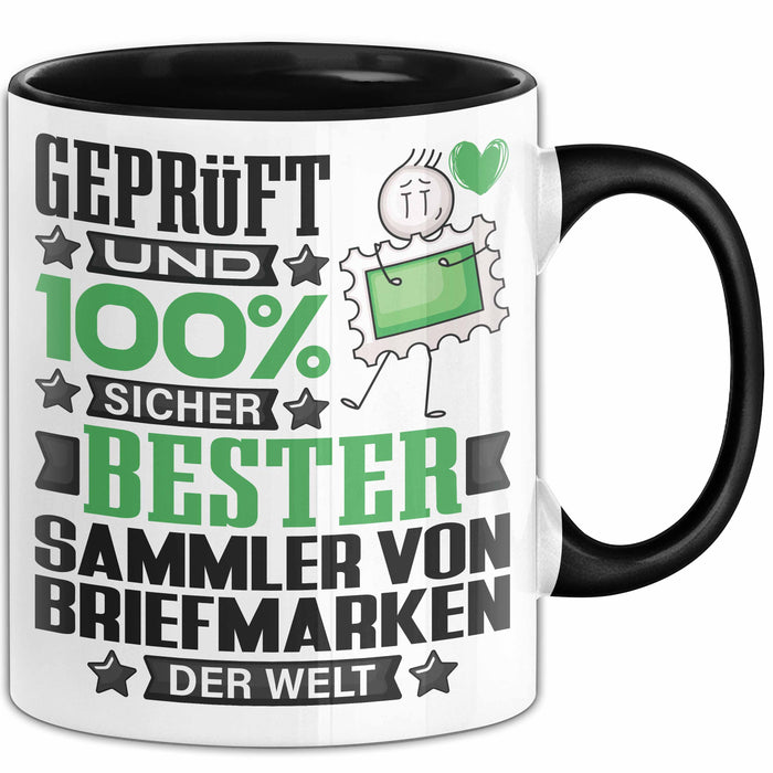 SammlervonBriefmarken Geschenk Lustiger Spruch für SammlervonBriefmarken Geschenkidee Bester SammlervonBriefmarken Der Welt Schwarz Trendation