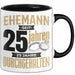 Ehemann Tasse Geschenk 25 Jahre Hochzeitstag Lustiger Spruch Silberhochzeit Schwarz Trendation