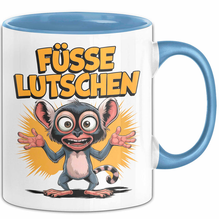 Sarkasmus Sarkastisch Tasse Geschenk Lustige Geschenkidee Spruch Füsse Lutschen Blau Trendation