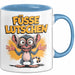 Sarkasmus Sarkastisch Tasse Geschenk Lustige Geschenkidee Spruch Füsse Lutschen Blau Trendation