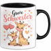 Big Sister Ältere Geschwister Schwestern Giraffe Tasse Becher Geschenk Lustige Geschenkidee Spruch Big Sister Schwarz Trendation
