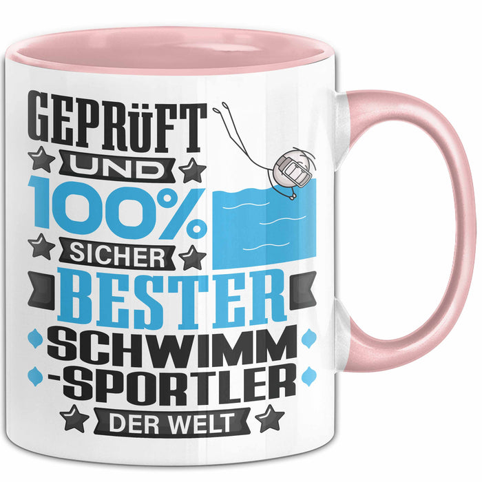 Schwimmsportler Geschenk Lustiger Spruch für Schwimmsportler Geschenkidee Bester Schwimmsportler Der Welt Rosa Trendation