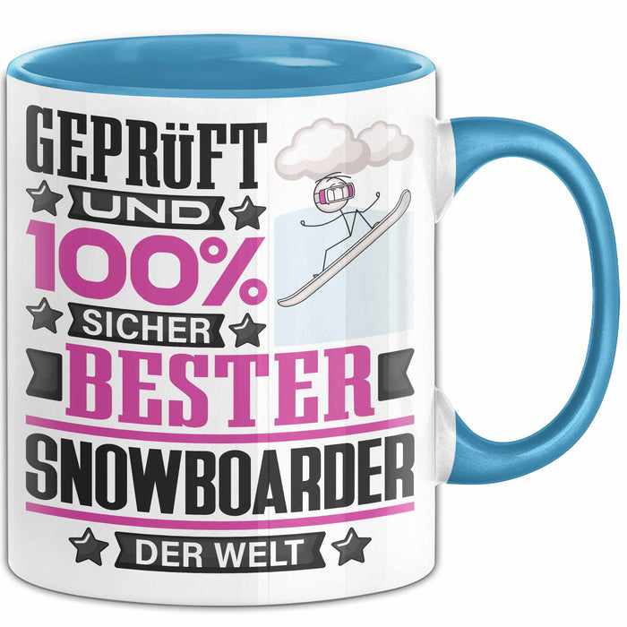 Snowboarder Geschenk Lustiger Spruch für Snowboarder Geschenkidee Bester Snowboarder Der Welt Blau Trendation