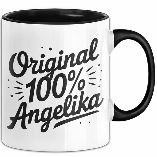 Angelika Tasse Geschenk Original 100% Angelika Geschenkidee Geburtstag Schwarz Trendation