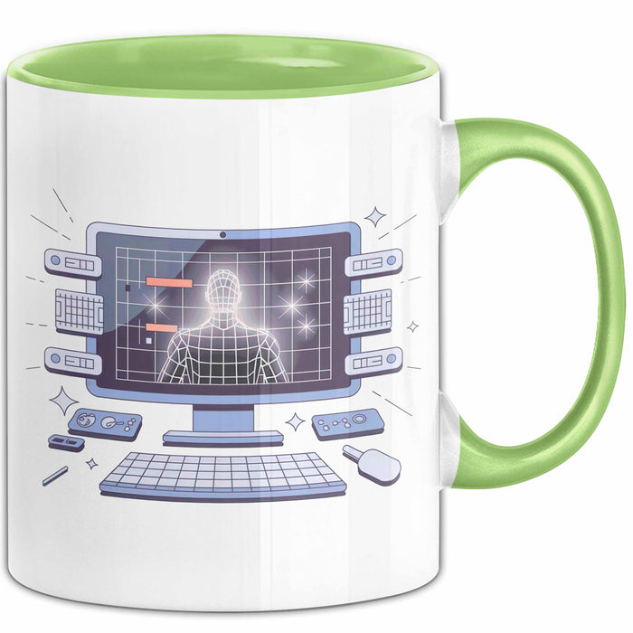 3D Modellierer Tasse Geschenk Lustige Geschenkidee Spruch Für Digitale Bildhauer Grün Trendation