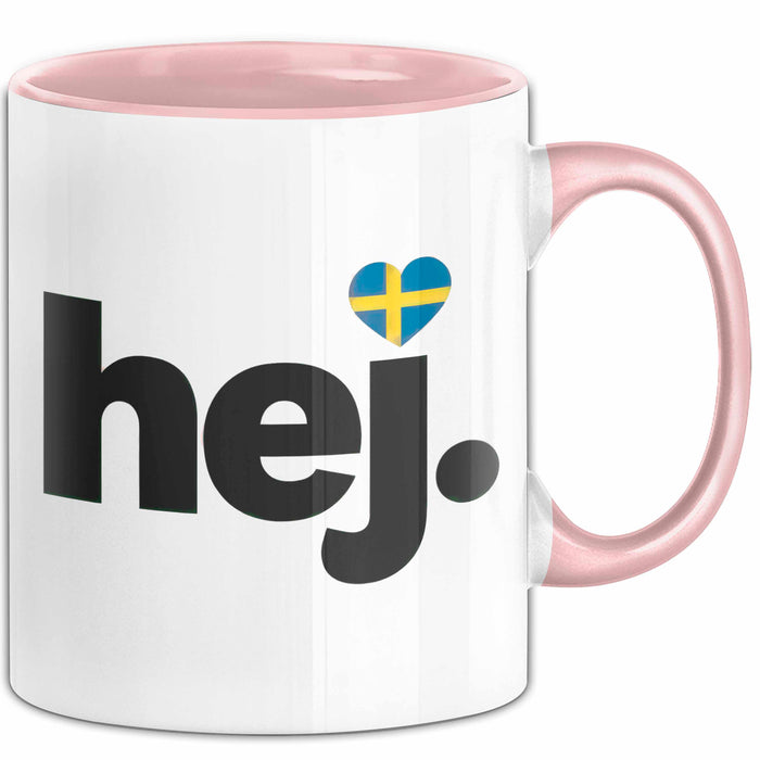 Schweden Skandinavien Schwedisch Tasse Geschenk Lustige Geschenkidee Spruch Hej Rosa Trendation