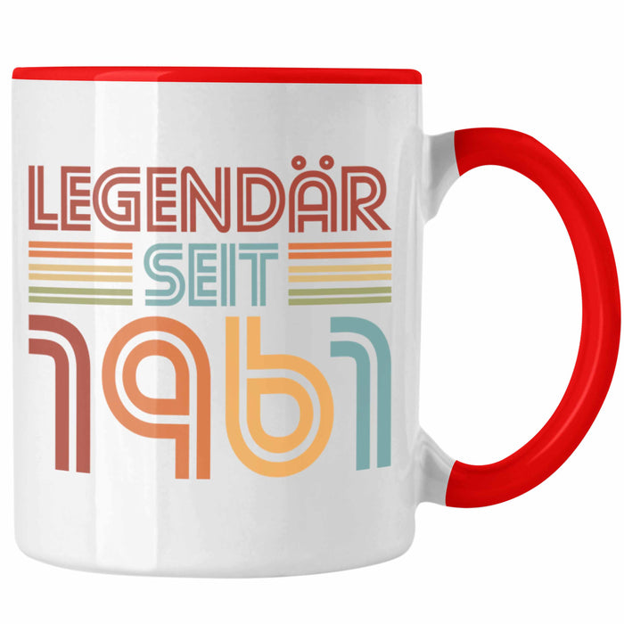 Trendation - 60. Geburtstag Tasse Frau Männer Geschenk 60er Geschenkidee 60 Mutter Vater Mann Frauen Lustig Geschenke Deko Rot Trendation
