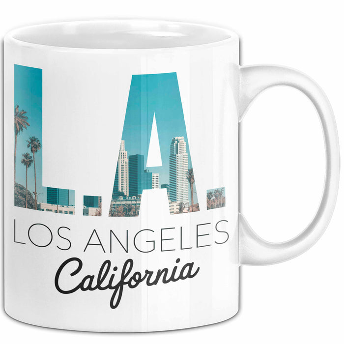 Los Angeles LA Kalifornien USA Tasse Becher Geschenk Lustige Geschenkidee Spruch Weiß Trendation