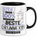 Beste Drummerin Der Welt Tasse Geschenk für Eine Drummerin Geprüft Und Sicher Geschenkidee Geburtstag Weihnachten Trendation