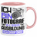 Fotograf Ausbildung Tasse Geschenk Ich Bin Fotograf In Der Ausbildung Ich Darf Das Geschenkidee Spruch Rosa Trendation