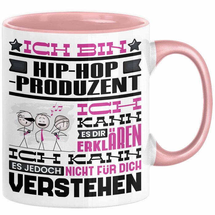 Hip-Hop-Produzent Geschenk Tasse Geschenkidee für Hip-Hop-Produzent Geburtstag Lustig Ich Bin Hip-Hop-Produzent Ich Kann Es Dir Erklären Aber Nicht Für Dich Verstehen Rosa Trendation