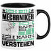 Mechaniker Geschenk Tasse Geschenkidee für Mechaniker Geburtstag Lustiger Spruch Ich Bin Mechaniker Ich Kann Es Dir Erklären Aber Nicht Für Dich Verstehen Funny Schwarz Trendation