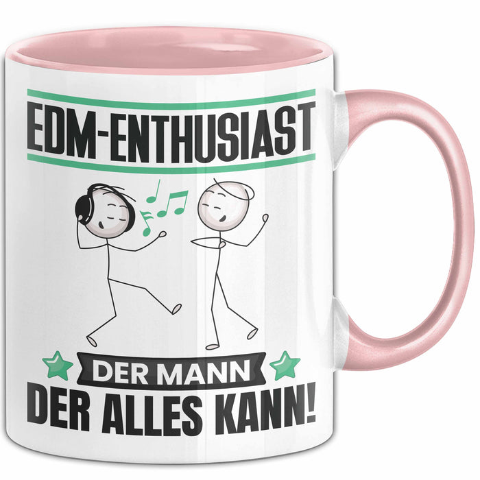 EDM-Enthusiast Tasse Geschenk für EDM-Enthusiast Der Mann Der Alles Kann Geschenkidee zum Geburtstag Rosa Trendation