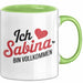 Sabina Tasse Geschenk Ich Bin Vollkommen Sabina Geschenkidee Geburtstag Grün Trendation