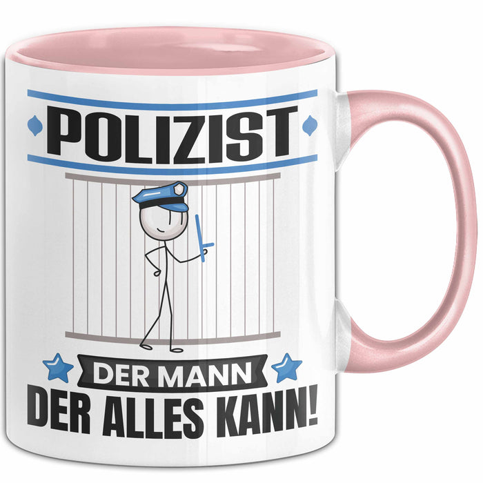 Polizist Tasse Geschenk für Polizist Der Mann Der Alles Kann Geschenkidee zum Geburtstag Rosa Trendation