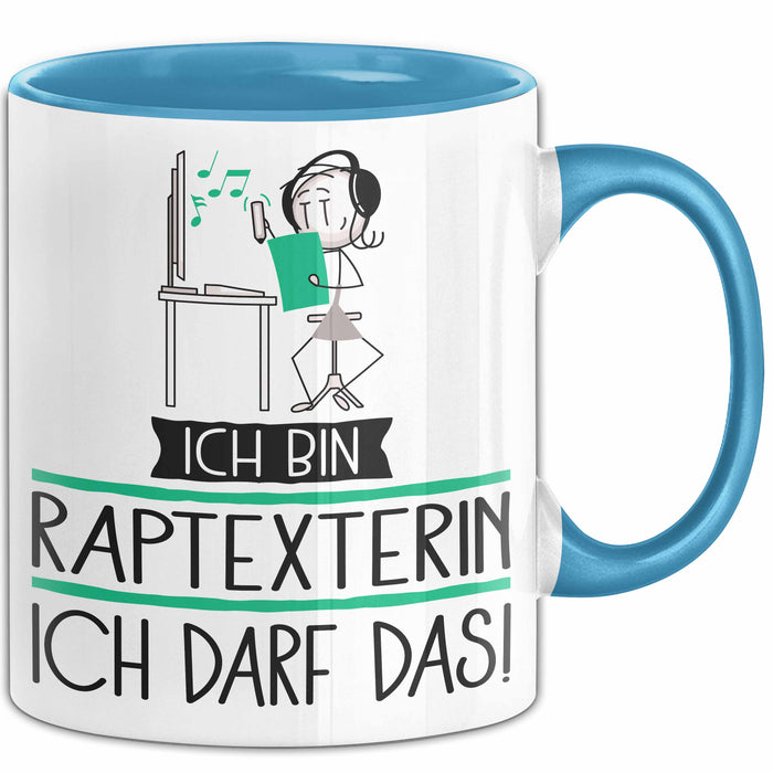 Geschenk für Raptexterin Tasse Lustige Geschenkidee Geburtstag Ich Bin Raptexterin Ich Darf Das Blau Trendation