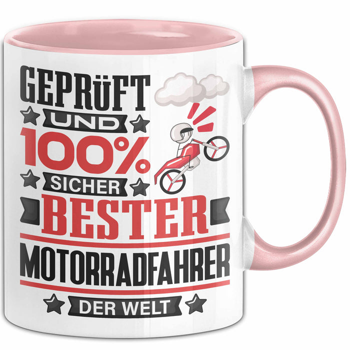 Motorradfahrer Geschenk Lustiger Spruch für Motorradfahrer Geschenkidee Bester Motorradfahrer Der Welt Rosa Trendation