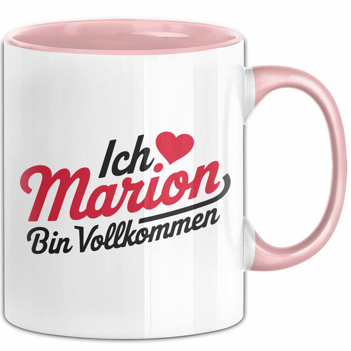 Marion Tasse Geschenk Ich Bin Vollkommen Marion Geschenkidee Geburtstag Rosa Trendation