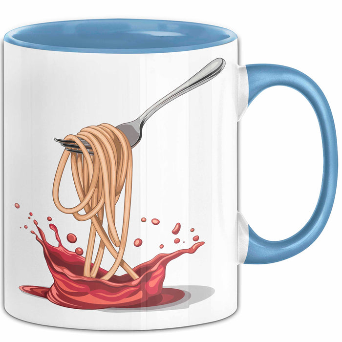 Pasta Fan Tasse Geschenkidee für Italienisches Essen Blau Trendation