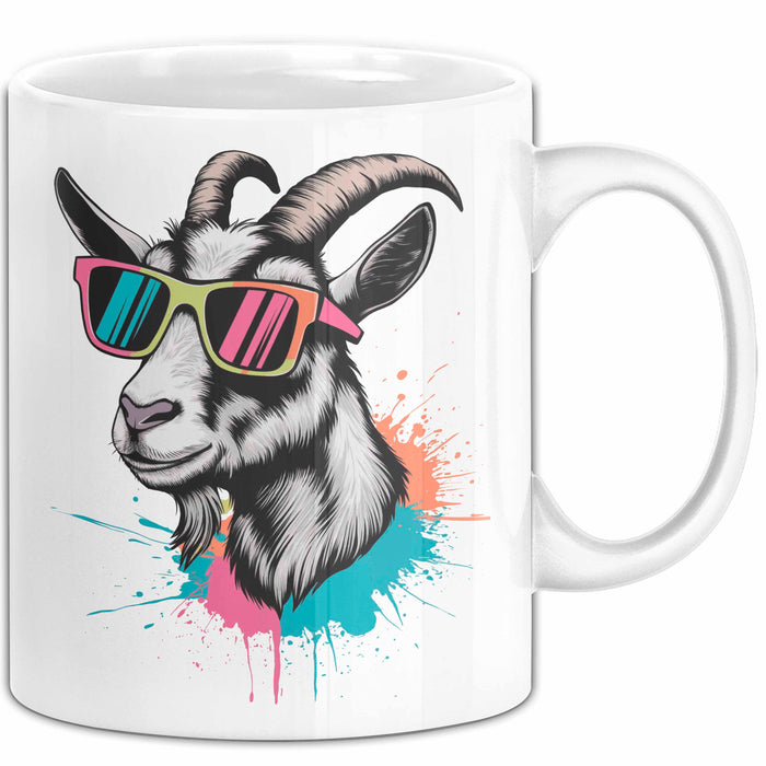 Ziegenbauer Ziegen Tier Sonnenbrille Tasse Geschenk Lustige Geschenkidee Spruch Weiß Trendation