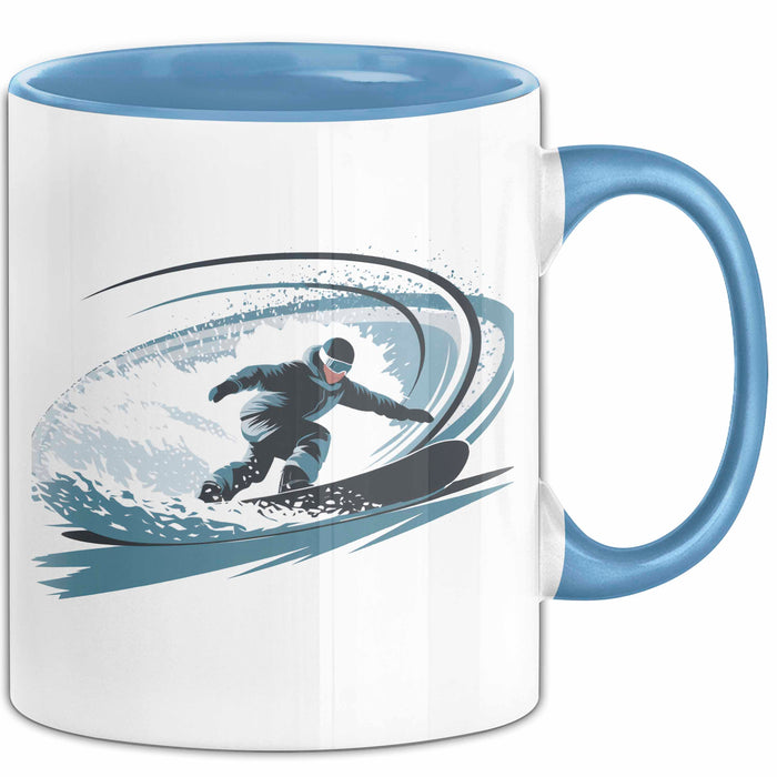 Snowboarder Tasse Geschenkidee Schneereiter Lustiger Spruch Geschenkidee Lustig Blau Trendation
