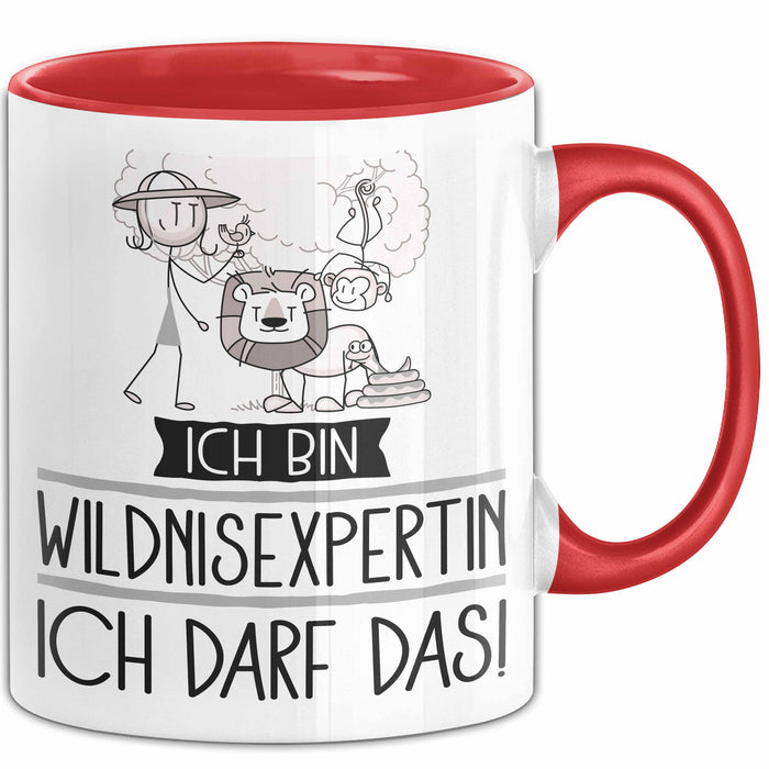 Geschenk für Wildnisexpertin Tasse Lustige Geschenkidee Geburtstag Ich Bin Wildnisexpertin Ich Darf Das Rot Trendation