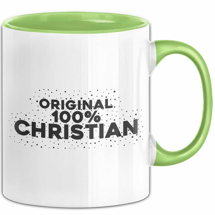 Christian Tasse Original 100% Christian Geschenk Grün Trendation